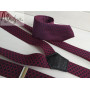 Бордово-синие подтяжки с фиолетовым галстуком ручной работы