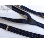 Синие подтяжки в бежевый узор ручной работы Major Style