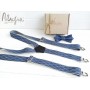 Підтяжки в клітинку і метелик в горошок синьо-голубі ручної роботи Major Style