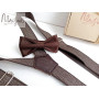 Краватка-метелик і підтяжки темно-коричневі ручної роботи Major Style