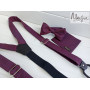 Набор самовяз, подтяжки и платок фиолетовый ручной работы Major Style