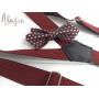 Черно-красные подтяжки и галстук бабочка ручной работы