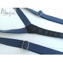 Мужские подтяжки синие в ромбы ручной работы Major Style