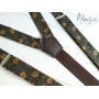 Синьо-коричневі підтяжки в квітки ручної роботи Major Style