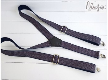 Бордовые подтяжки текстурированные с узором