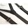 Серо-черные подтяжки в узор ручной работы Major Style