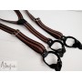 Серо-рыжие подтяжки в полоску ручной работы Major Style