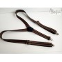 Серо-рыжие подтяжки в полоску ручной работы Major Style