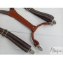 Подтяжки в полоску рыже-серые кожанные ручной работы Major Style