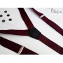 Бордовые подтяжки с узором на пуговицах ручной работы Major Style