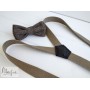 Підтяжки бежеві і краватка метелик меланж ручної роботи Major Style