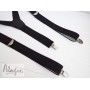 Черные подтяжки в мелкую полоску ручной работы Major Style