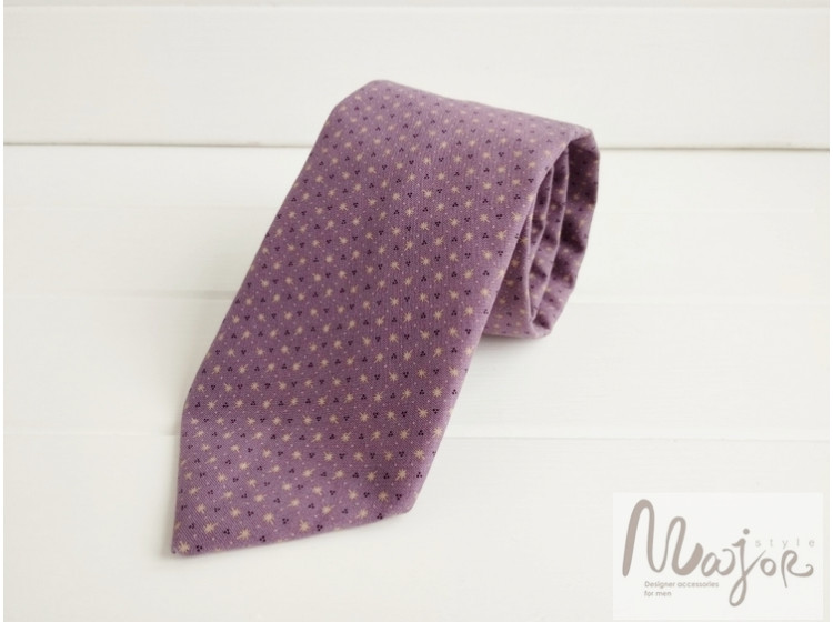 Фіолетова краватка з візерунком ручної роботи Major Style