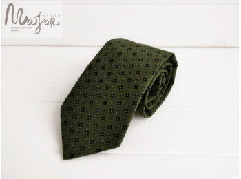 Зелена краватка з візерунком