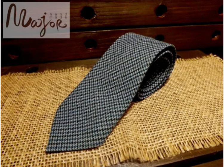 Краватка в бірюзову гусячу лапку ручної роботи Major Style