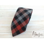 Классический клетчатый галстук оранжево-черного цвета Major Style