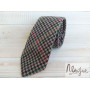 Шерстяной разноцветный галстук с принтом "гусья лапка"