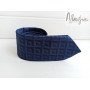 Шелковый галстук темно-синий в клетку ручной работы Major Style
