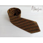 Шовкова краватка коричнева з візерунком ручної роботи Major Style