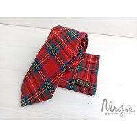 Краватка в червону клітинку шотландка