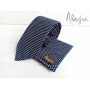 Темно-синий галстук в горошек ручной работы Major Style