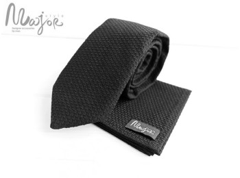Черный галстук однотонный