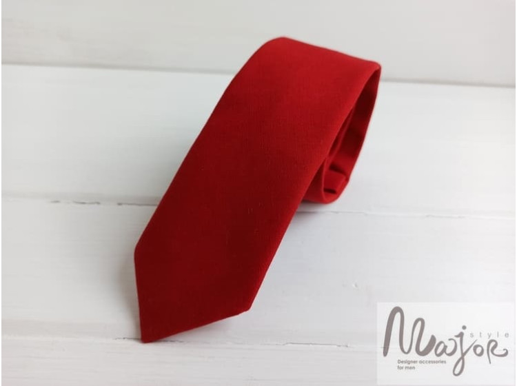 Красный галстук однотонный ручной работы Major Style