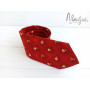 Красный галстук шелковый в цветочки ручной работы Major Style