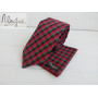 Червоно-сіра краватка в клітинку ручної роботи Major Style