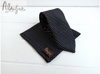 Краватка в горошок чорна