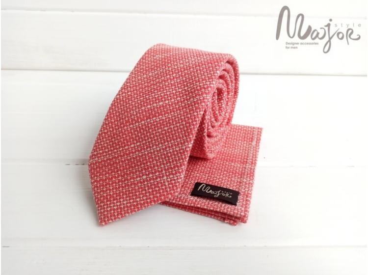 Красный шерстяной галстук вкрапления ручной работы Major Style