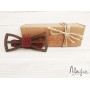Деревянная галстук бабочка бордовый горох ручной работы