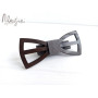 Деревянная галстук-бабочка серый горох ручной работы Major Style