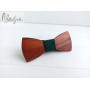 Краватка-метелик із дерева зелений візерунок ручної роботи Major Style