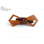 Дерев'яний метелик галстук коричневі квіточки ручної роботи Major Style