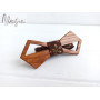 Дерев'яний метелик галстук коричневі квіточки ручної роботи Major Style